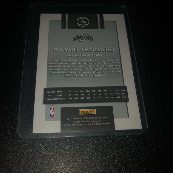Kawhi Leonard Spurs Basketball Card - Picture 4 of 6